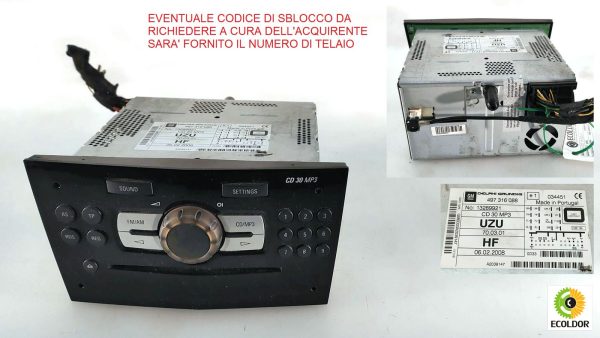 AUTORADIO 13289921 497316088 Z13DTJ OPEL CORSA D 1.3CDTI 2010 6C.jpg