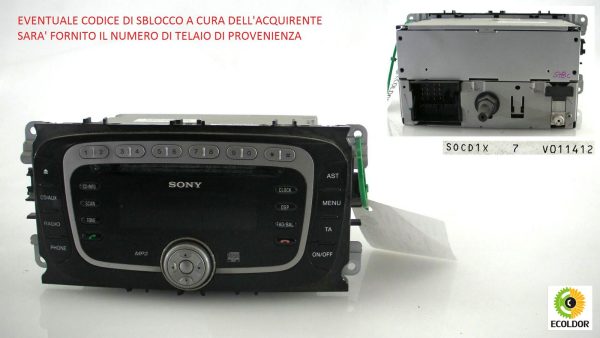 AUTORADIO STEREO SOCD1X7V011412 FORD FOCUS 1.6D 2007 54B