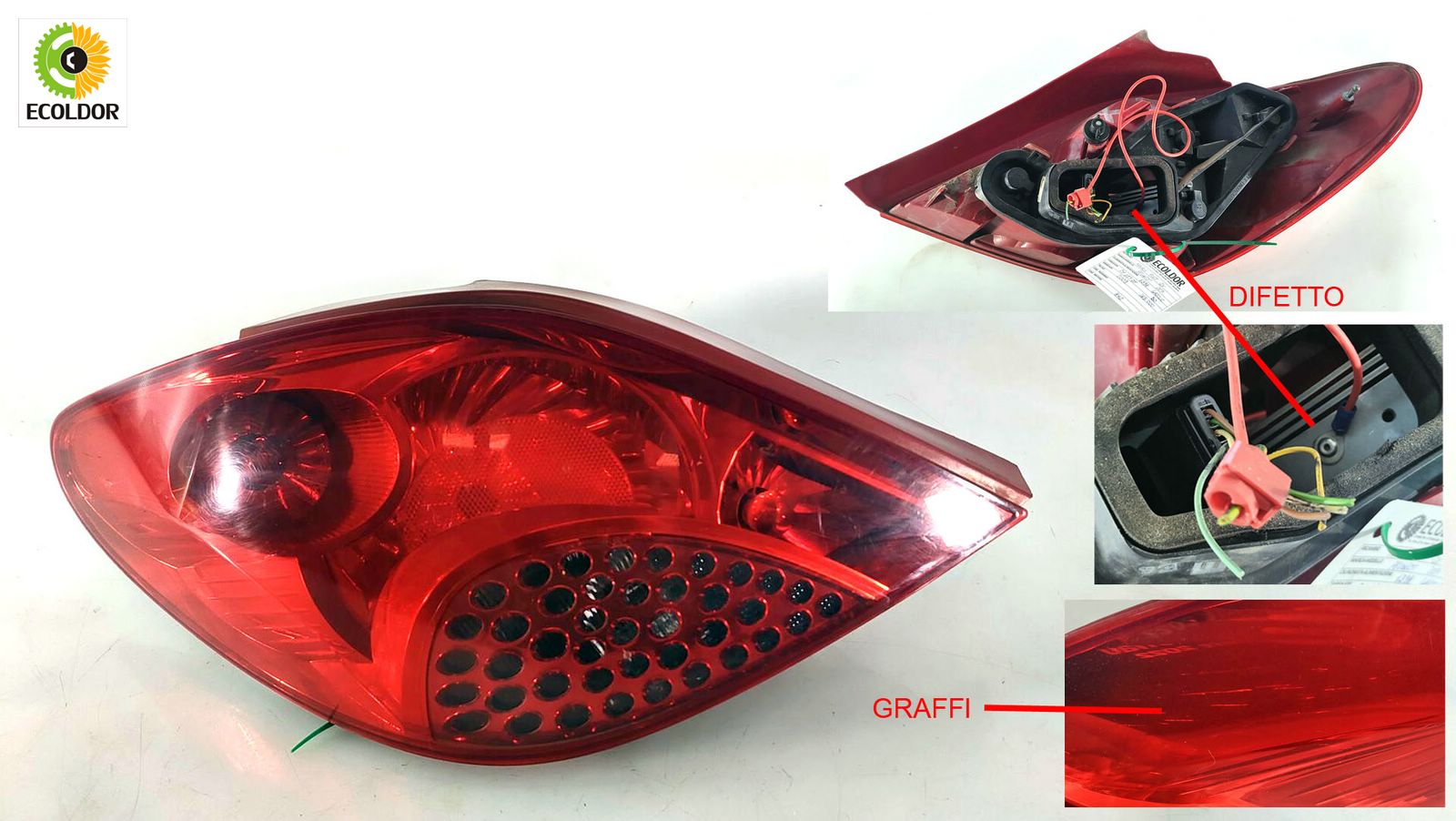 FANALE POSTERIORE SINISTRO 8HZ PEUGEOT 207 1.4HDI 2009 46D