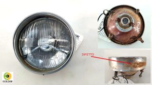 FARO ANTERIORE DESTRO ORIGINALE RESTAURO 126A5000 FIAT 500R 594B 1974 41A