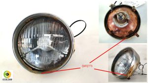 FARO ANTERIORE SINISTRO ORIGINALE RESTAURO 126A5000 FIAT 500R 594B 1974 41A