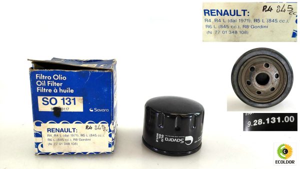 FILTRO OLIO SAVARA 92813117 RENAULT R4-R5-R6-R8 845B 65C