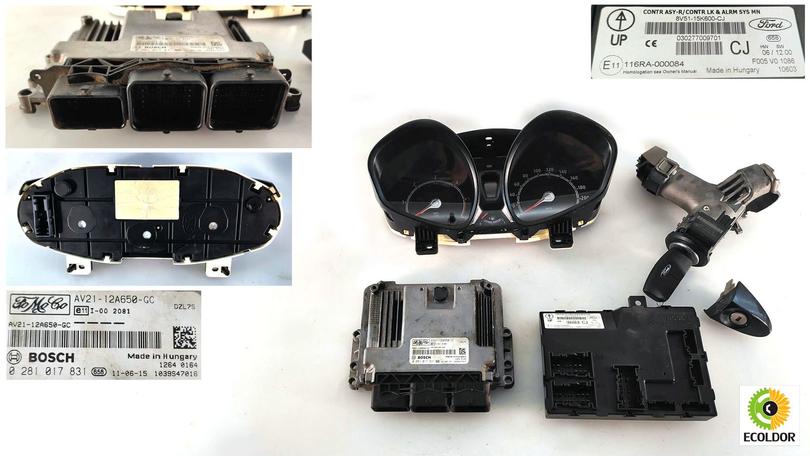 KIT CHIAVI CENTRALINA 0281017831 KVJA FORD FIESTA 1.4TDCI 2011 41B